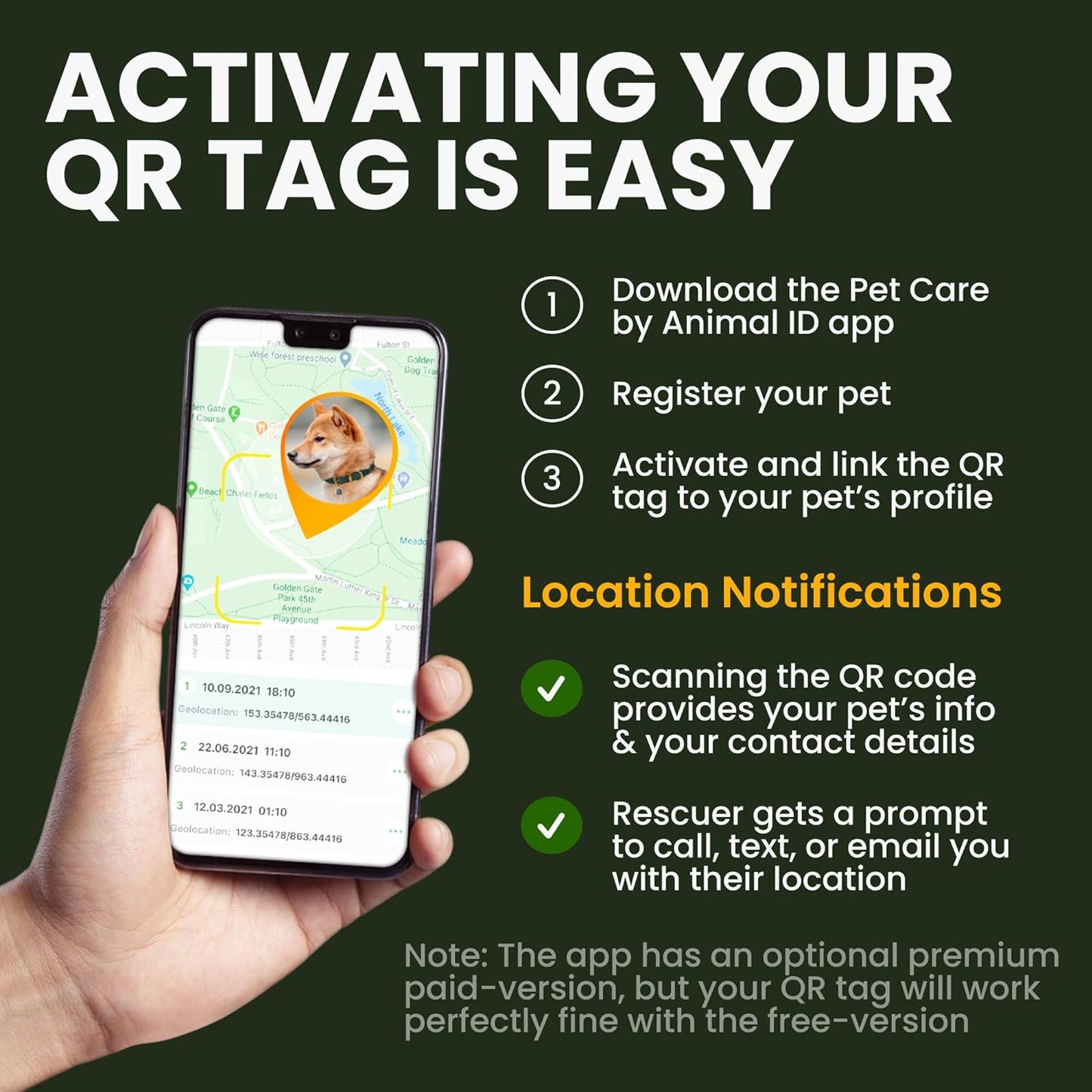 Chic Leather Dog Collar with QR ID Tag - Ideal for Small Dogs & Cats (7-9 Inch, Black & Gold Buckle)